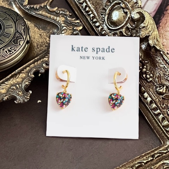 KATE SPADE • My Love Glitter Huggies Hoop Earrings - Picture 3 of 3